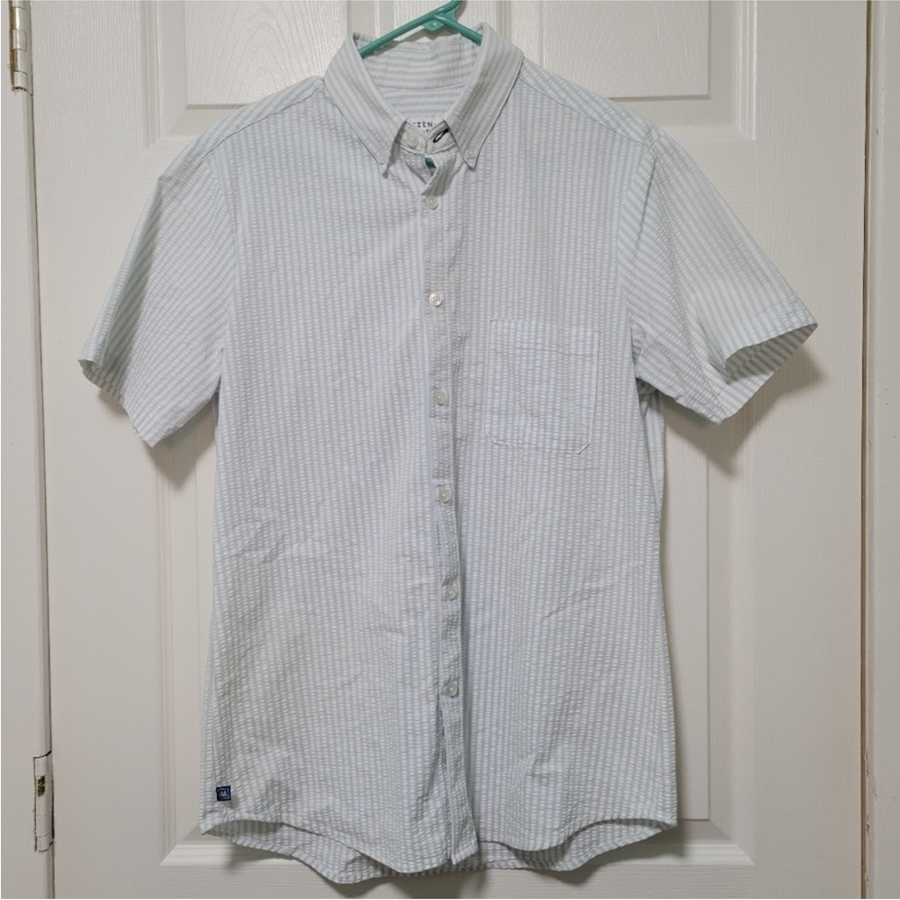 Mizzen+Main Light Blue Pinstripe Casual Shirt